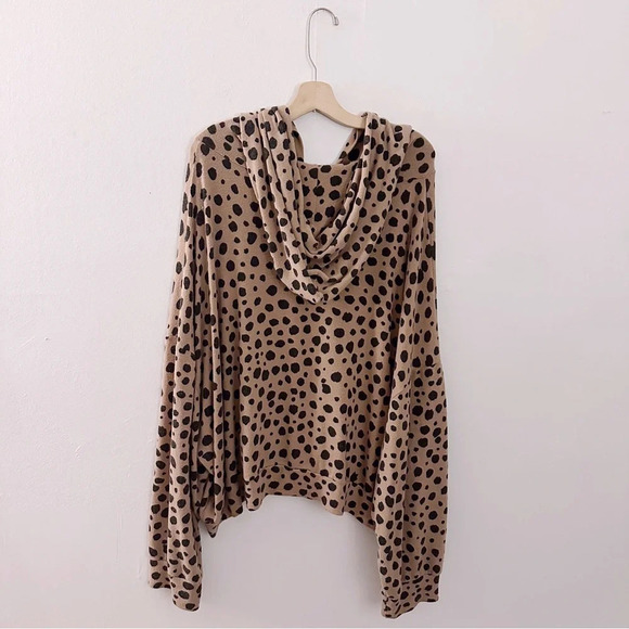 LNA Revolve Leopard Animal Print Hoodie Super Soft Cozy Pull Over Plus Size - Picture 3 of 5